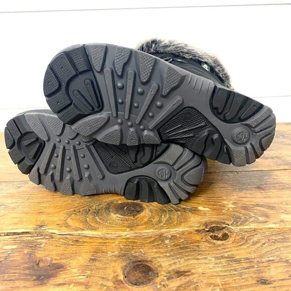 Kamik Powdery 3 Black Faux Fur Trimmed Winter Snow Boots, Size Big Kids Size 5 - Picture 7 of 7